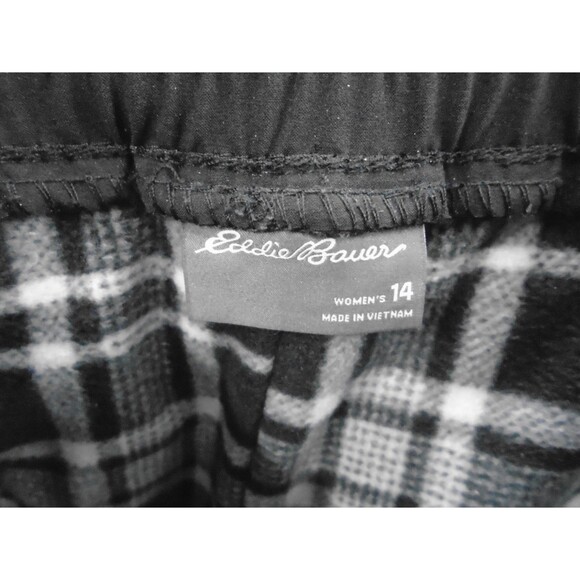 Eddie Bauer Pants Rainier Women Size 14 (36x31) Black Flannel Lined Jogger - Picture 3 of 11